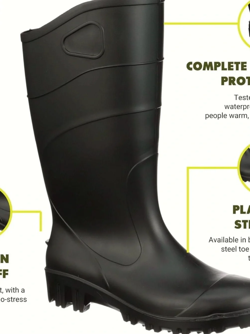 Heartland Classic Black Waterproof Rubber Work Boot brand new! Size 11